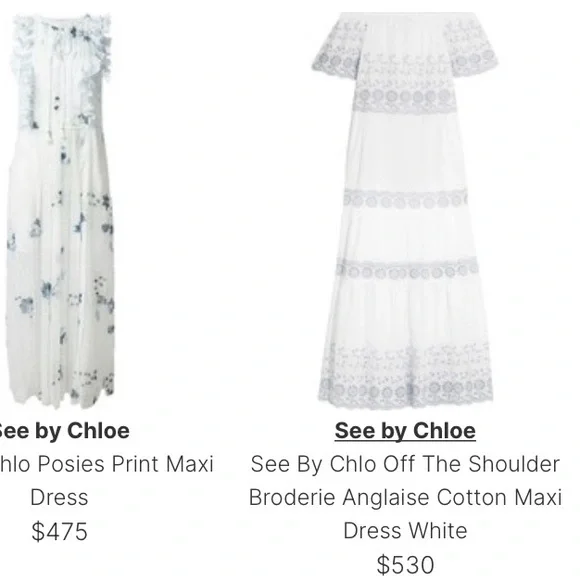 See by Chloe 530$ retail! on/off shoulder tiered maxidress, size 36 ( small) - Picture 4 of 10